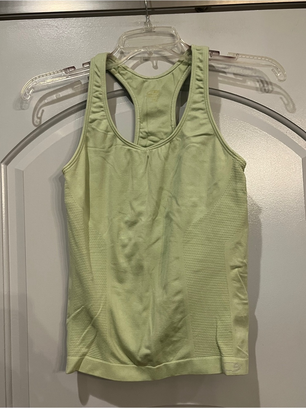 Champion celery green built-in-sports-bra racerback top. GUC!